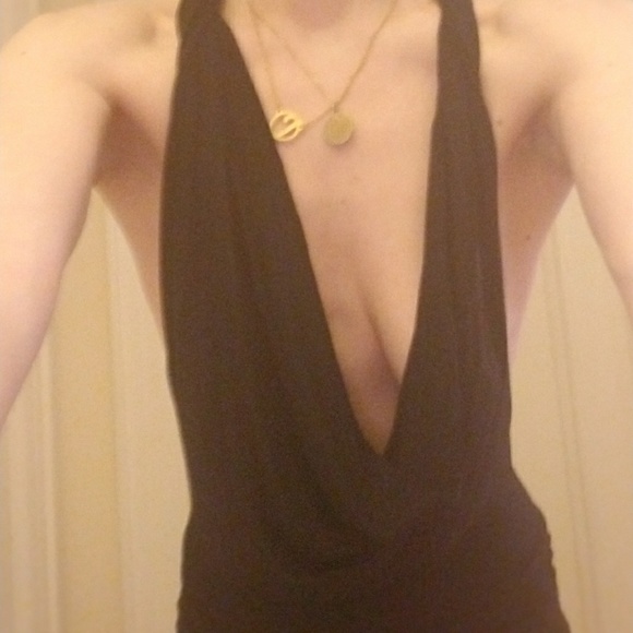 NWT Henry Duarte plunging low back jersey dress - Picture 7 of 7